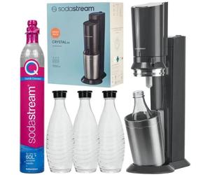 SodaStream Crystal 3.0 Machine à Eau Pétillante + 3 karafki bouteilles en verre