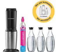 SodaStream Crystal 3.0 titan pack d'avantages appareil à gazéifier l'eau incl. 3 carafes en verre