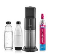 SODASTREAM Duo - Machine a Eau Pétillante Noire - Pack 2 Bouteille 1L Compatible Lave-Vaisselle + 1 Recharge de Gaz 60L a Clipser