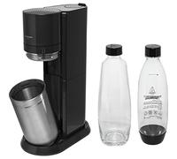 SodaStream Duo Machine à Eau Scintillante, 2x Bouteilles d'Eau Gazeuses 1L, Bouteille en Verre ou en Plastique, Noir