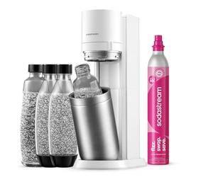 Sodastream DUO Machine à Soda | 2 Bouteilles + 2 Verre + Cylindre | Blanche | Sodastream DUO Machine à Eau Pétillante et Soda | 2 Bouteilles 1L + 2 Bouteilles Verre 1L + Cylindre 60L | Blanche