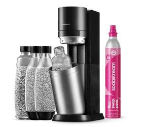 Sodastream DUO Machine à Soda | 2 Bouteilles + 2 Verre + Cylindre | Noire | Sodastream DUO Machine à Eau Pétillante et Soda | 2 Bouteilles 1L + 2 Bouteilles Verre 1L + Cylindre 60L | Noire