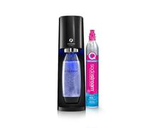 SodaStream E-TERRA Machine à Eau Pétillante et Soda Électrique | Pack 1 Bouteille 1L Compatible Lave-Vaisselle + 1 Recharge de Gaz 60L à Clipser | Noire