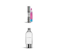 Sodastream Ensō - Machine à eau pétillante avec système CO₂ Quick Connect, cylindre de gaz 60L, 2 bouteilles 1L sans BPA et chiffon de nettoyage inclus, finition acier inoxydable