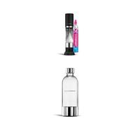Sodastream Ensō - Machine à eau pétillante avec système CO₂ Quick Connect, cylindre de gaz 60L, 2 bouteilles 1L sans BPA et chiffon de nettoyage inclus, noire