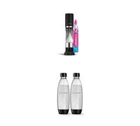 Sodastream Ensō - Machine à eau pétillante avec système CO₂ Quick Connect, cylindre de gaz 60L, 3 bouteilles 1L sans BPA et chiffon de nettoyage inclus, noire
