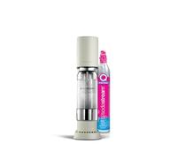 SodaStream ensō Machine à Eau Pétillante et Soda | Pack 1 Bouteille 1L Compatible Lave-Vaisselle + 1 Recharge de Gaz 60L à Clipser | Finition Blanc Sable