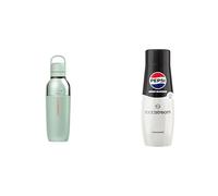 SodaStream Fizz & Go Bouteille d'eau pétillante réutilisable 710 ml - Vert menthe + Concentré Pepsi Zéro Sucres pour Machine à Eau Pétillante et Soda