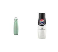 Sodastream Fizz&Go Cool Gourde isotherme en métal 0,9L + 1 Concentré Pepsi Zéro Sucres | Passe au lave-vaisselle | Garde au chaud et au froid jusqu'à 12 heures | Sans BPA | Vert Menthe