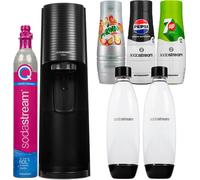 SodaStream Fontaine à eau Terra Noir 2 bouteilles de sirop QuickConnect Set