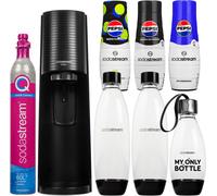 Sodastream Fontaine à eau Terra Noir Set 3 bouteilles Sirop Cartouche