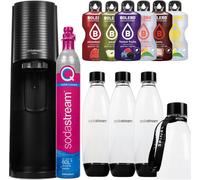 SodaStream Fontaine à eau Terra Noir Set avec 3 bouteilles Cartouche Sirop