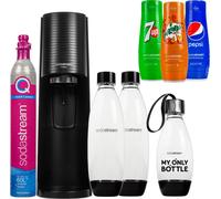 Sodastream Fontaine à eau Terra Noir Set avec 3 bouteilles de cartouche de sirop