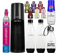 Sodastream Fontaine à eau Terra Noir Set avec 3 bouteilles de cartouche de sirop