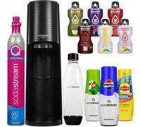 SodaStream Fontaine à eau Terra Noir Set avec bouteille Sirop Cartouche