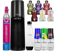 Sodastream Gazéificateur Terra Noir 1L Bouteille Sirop Cartouche Set