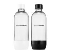 NEUF Lot de bouteilles SodaStream 2x1L JET blanc noir résistant au lave-vaiss...