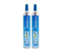 Sodastream - Lot de 2 bouteilles de CO2 pour machine à eau gazeuse - Système de gaz bleu à visser - Pour 60 litres de boissons gazeuses - Compatible avec Spirit, Crystal et Genesis - Réduit les