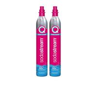 SodaStream - Lot de 2 bouteilles de CO2 pour machine à eau gazeuse, système de gaz Quick Connect, pour 60 litres de boissons gazeuses, compatible avec Terra, Duo et Art, réduit les déchets plastiques