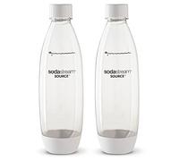 sodastream Lot de 2 bouteilles de gazéification de 1 l - Compatibles avec les fabricants de luxe Source/Genesis (Blanc)