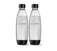 SodaStream Lot de 2 bouteilles d'eau de 1 L sans BPA pour boissons gazeuses - Passent au lave-vaisselle et compatibles avec certaines machines à eau pétillante Noir