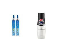 Sodastream Lot de 2 Recharges de gaz supplémentaire 60L à visser + 1 Concentré Pepsi Zéro Sucres