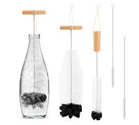 Sodastream Lot de 4 goupilles longues de 33 cm avec brosse de nettoyage, brosse en verre anti-rayures pour carafe en verre, bouteilles de soda, biberons pour bébé