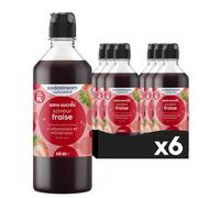 SodaStream Concentrés pour machine à eau pétillante Fraise sans sucres – Lot de 6, 440 ml