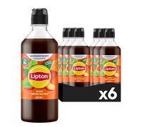 Sodastream Lot de 6 Concentrés Lipton Ice Tea Saveur Pêche pour Machine à Eau Pétillante et Soda | Préparez jusqu'à 9 Litres de Lipton en Quelques Secondes, Goût Original, 440ml