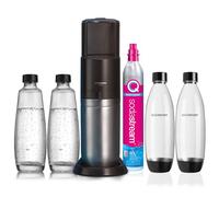 SodaStream Machine à gazéifier Duo avec Cylindre de CO2, 2 Bouteilles en Verre de 1 l et 2 Bouteilles en Plastique de 1 l lavables au Lave-Vaisselle, Hauteur : 44 cm