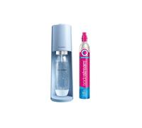 sodastream machine à gazéifier l'eau + 1l bouteille + 1 cylindre - bleu pastel
