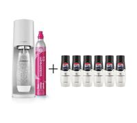 SODASTREAM Machine à soda et eau pétillante TERRA Blanche 1 bouteille & 1 recharge de gaz 60 L + Lot de 6 Pepsi Zéro sucres 440 ml