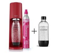 SODASTREAM Machine à soda et eau pétillante TERRA Rouge - 2 bouteilles incluses & 1 recharge de gaz 60L