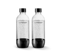sodastream Pack de 2 Bouteilles Classiques 1L pour Machine à Eau Pétillante et Soda | Technologie Snap & Lock à Clipser | Compatibles Lave-Vaisselle | Sans BPA | Détails Noirs