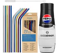 Sodastream Pepsi Max sirop 440ml avec 10 pailles métalliques Spinel Set