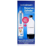 sodastream Recharge, Pack avec Cylindre de CO2 60 L Supplémentaire, Modèle Original à Visser + 1 Bouteille de Gazéification Classique, Grand Modèle 1 L, Matière : Pet sans BPA