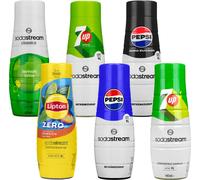 Sodastream Set de sirop 6 saveurs Pepsi 7Up Zero Ice Tea Lemon Lime 440ml