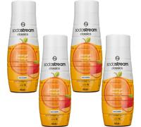 SodaStream Sirop Orange Mangue 440ml Set de 4 sans sucre Vitamines E B D