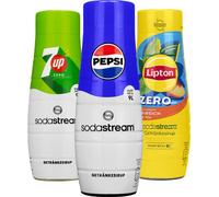 SodaStream sirop set 3x440ml Pepsi Lipton Peach Zero 7UP Zero sans sucre