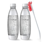 sodastream Sodastream Source, lot de 2 bouteilles d'eau gazeuse originales, blanches et réutilisables, 1 litre, sans BPA, convient uniquement aux machines à eau gazeuse des marques Play, Source, Powe