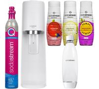 Sodastream Terra Appareil à gazéifier l'eau Blanc 1L Bouteille 3 Sirops Cartouche Set