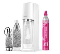 Sodastream Terra - Machine à eau pétillante avec système CO₂ Quick Connect, cylindre de gaz 60L, 2 bouteilles 1L et 1 bouteille 0,5L sans BPA inclus, blanche