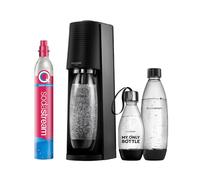 Sodastream Terra - Machine à eau pétillante avec système CO₂ Quick Connect, cylindre de gaz 60L et 2 bouteilles 1L + 1 bouteille 0,5L sans BPA inclus, noire