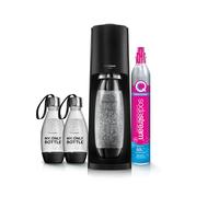 sodastream Terra Machine à Eau Pétillante Pack 1 Bouteille 1L + 2 Bouteilles 0,5L Compatibles Lave-Vaisselle + 1 Recharge de Gaz 60L à Clipser | Noire [Amazon Exclusive]