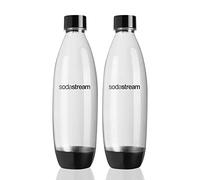 SodaStream Twinpack fusible gazéification bouteilles - réutilisable et rechargeable, compatible avec Play, Source, Power, Spirit & Fizzi (non compatible avec Genesis) - Noir - 2 x 1 litre
