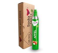 SodaTASTE Cylindre de CO2 (cylindre de rechange) pour machine à gazéifier avec arôme naturel de pomme sans sirop, pour jusqu'à 60 l d'eau gazeuse savoureuse, sans sucre