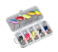 sodeber 10 pièces Spinner appâts Ensemble leurres de pêche appâts en métal Truite pêche Paillettes manivelle Accessoires de Plein air Artificiel