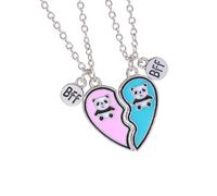 sodeber 2 pièces ensemble de collier de coeur fendu d ' avocat correspondant à des colliers de meilleur ami d ' avocat femmes bijoux de cou en acier inoxydable Bestie Matching Necklaces