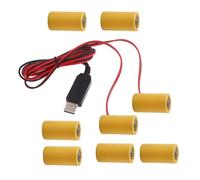 sodeber 2in1 6V C Dummy Battery Battery Eliminators Cable Replace 4Pcs 1.5V LR14 Batteries for LED Light Electronic Torch Batteries