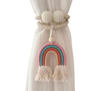 sodeber 2PCS Rainbow Curtain Clip Tiebacks Tasseled Rope Holders for Home Interior Child Room Decoration Tasseled Holdbacks